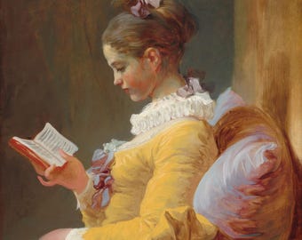 ジャン・オノレ・フラゴナール作「読書する少女」の印刷可能 | 女性