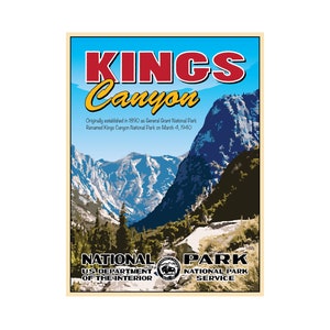 Kings Canyon National Park California Travel Poster Big Island National Park Poster Print Poster Vintage Canvas Paper Travel Reproduction