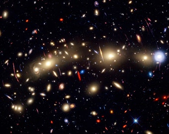 Universo Hubble Colorido James Webb Telescopio espacial de campo profundo NASA Galaxia espacial Exploración espacial cósmica Impresión detallada de lienzo Póster de la NASA