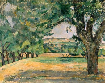 The Neighborhood of Jas de Bouffan Paul Cezanne Painting Famous Poster French Artist Print, France Famous Painting for Home Décor Wall Art