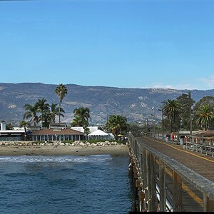 Santa Barbara Panorama Print, Leadbetter Beach, Küstenlandschaft Santa Barbara Karte Zeichen, Küsten Kunstwerk Santa Barbara, Shoreline Beach Decor Art