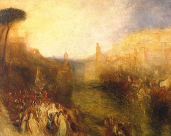 La salida de la flota por Joseph Mallord William Turner Impresión Original Artista Pintura Reproducción Pintura al óleo Impresiones de alta calidad