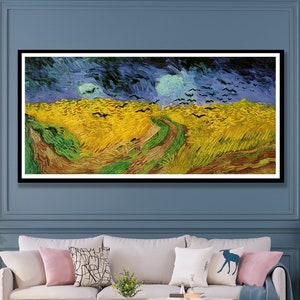 Vincent Van Gogh Weizenfeld mit Krähen 1890 Gemälde Druck Reproduktion Wand Kunst Leinwand Kunst Druck Kunst Poster Van Gogh Poster Detailreich