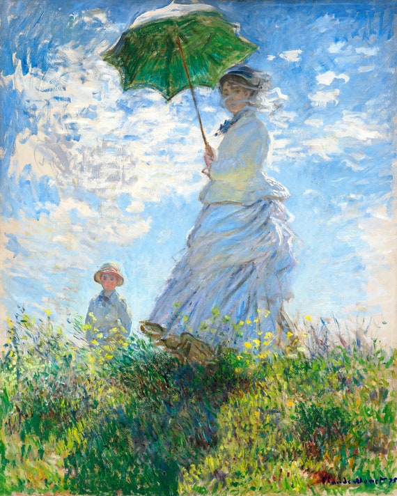 額装絵画 クロード・モネ 日傘をさす女性(右向き) 1886年（モネ