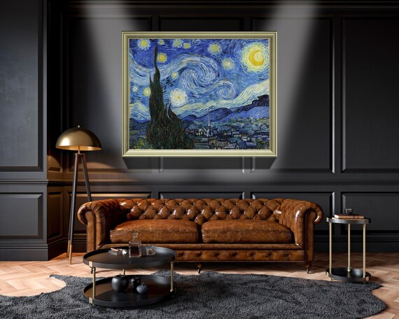 The Starry Night 1889 Vincent Van Gogh Painting Vincent Van | Etsy