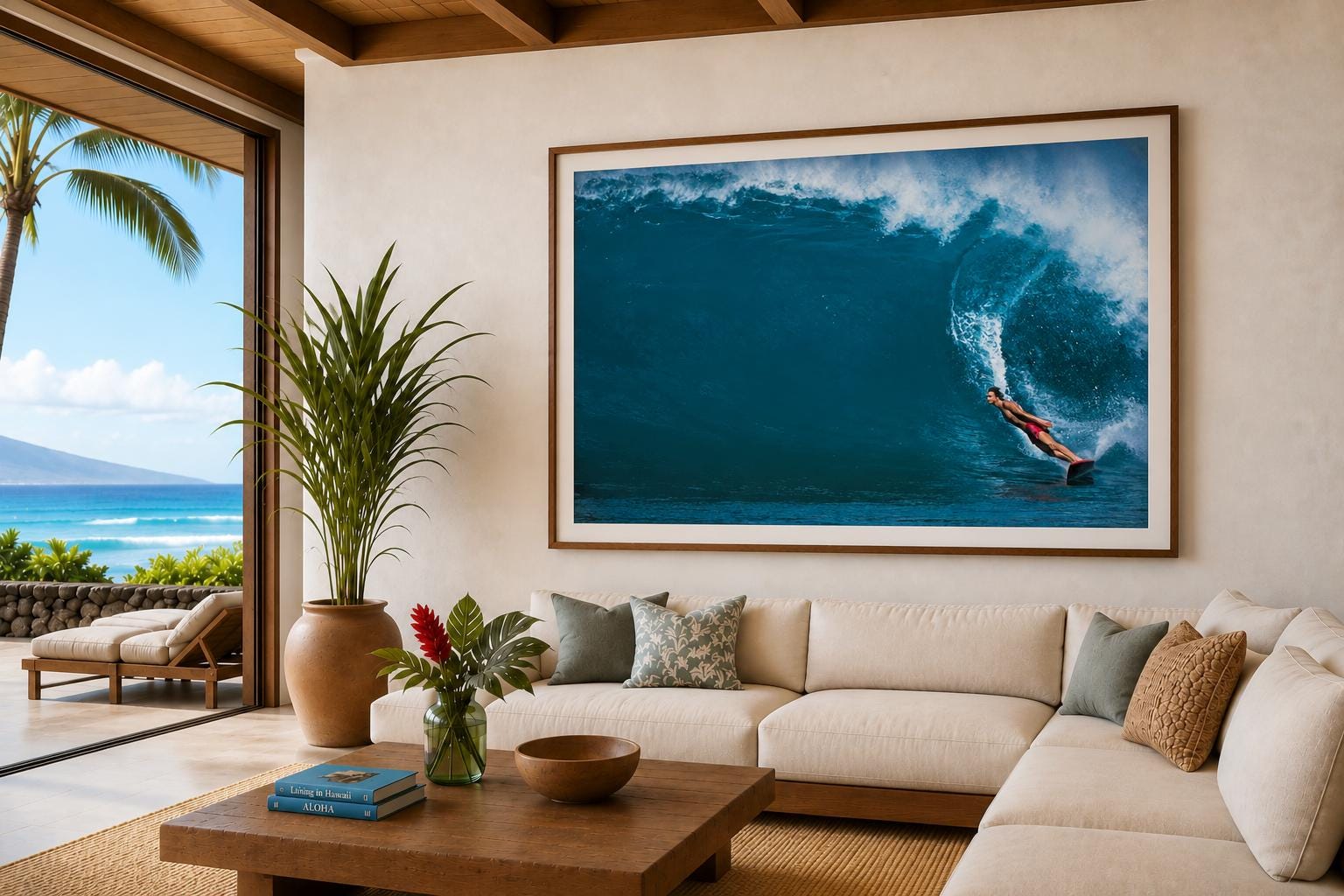 Vintage Surf Print Surfing Decor, Dan Merkel Photo, Hawaii