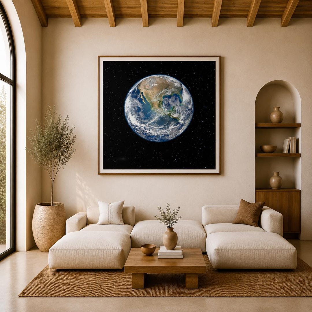 NASA Earth From Space High Quality Print Nasa Moon Wall Art Canvas ...