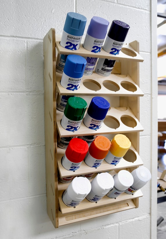 DIY spray paint storage rack