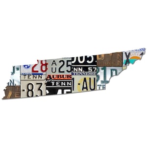 TENNESSEE License Plate Plasma Cut Dibond Map Sign, Volunteer State Metal Sign, Garage Art Plasma Cut Rustic Sign Patriotic Sign Gift