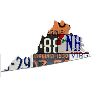 VIRGINIA License Plate Plasma Cut Dibond Map Sign, Virginia is for Lovers Metal Sign, Garage Art Plasma Cut Rustic Sign Patriotic Sign Gift