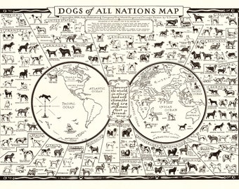 Dog Breeds of All Nations, 1935 Dog Breeds Print, Dog Breeds Art,Dog Breeds Poster,Dog Print,Dog Art,Dog Poster,Dog Lover Print,Dog Art
