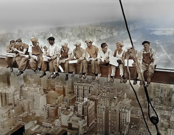 1932 Lunch Atop A Skyscraper Colorized, New York Construction