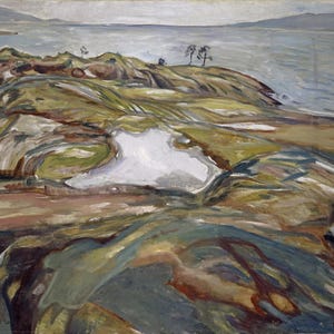 Coastal Landscape 1918 by Edvard Munch Famous Poster Fine Art Print, Famous Painting for Home Décor Wall Art Reproduction Art Oil Painting