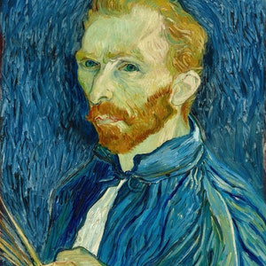 Van Gogh Autorretrato 1889 Reimpresión del cartel, Reproducción de pintura al óleo, Decoración para el hogar Arte de la pared Famoso cartel Lienzo Papel Impresión Van Gogh Impresiones