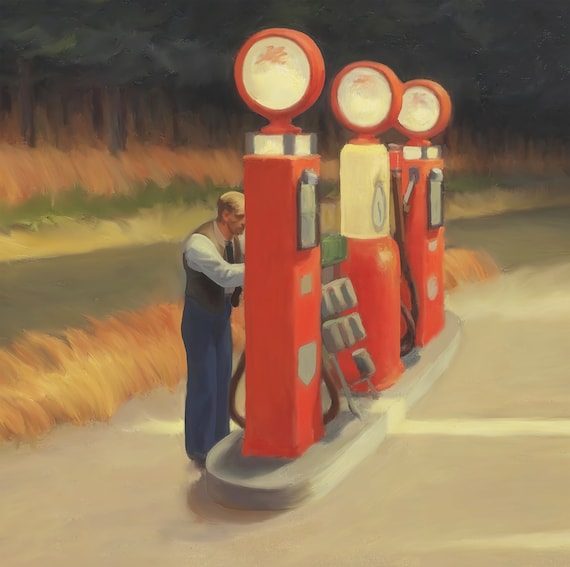 1940 GAS Painting by Edward Hopper Poster Reprint American Painter