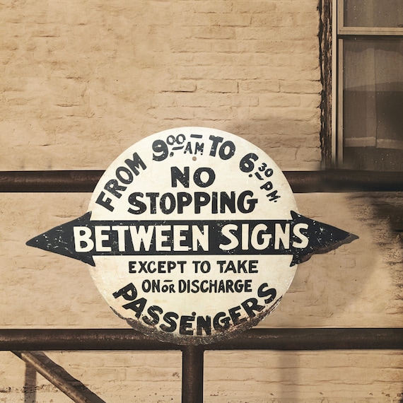 Vintage No Parking Sign, Antique No Parking Sign Business Sign
