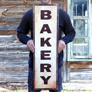 Handcrafted Vintage Bakery Sign Aluminum Sign (36&quot;x10&quot;) PSS00030 Antique Bakery Home Decor Gift Mom&#39;s Kitchen Retro Bakery Tin Sign