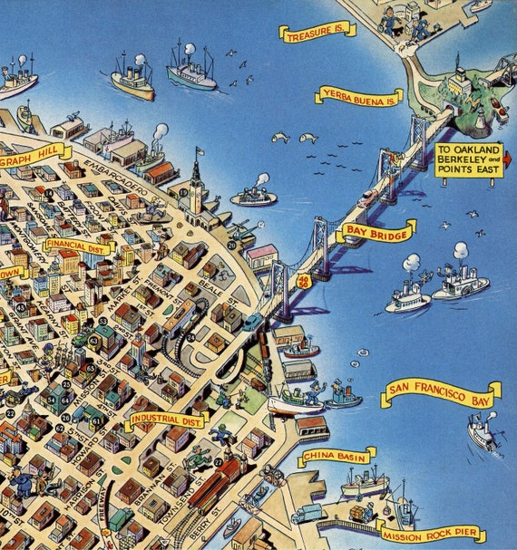 1952 Vintage San Francisco Points of Interest Map Cartoon Map - Etsy 1952 Vintage San Francisco Points of Interest Map Cartoon Map - Etsy