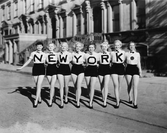 Vintage NEW YORK Chorus Line Dancers Print Broadway Girls Vintage New York Chorus Girls Photo Black and White Wall Decor Unique Gift Poster