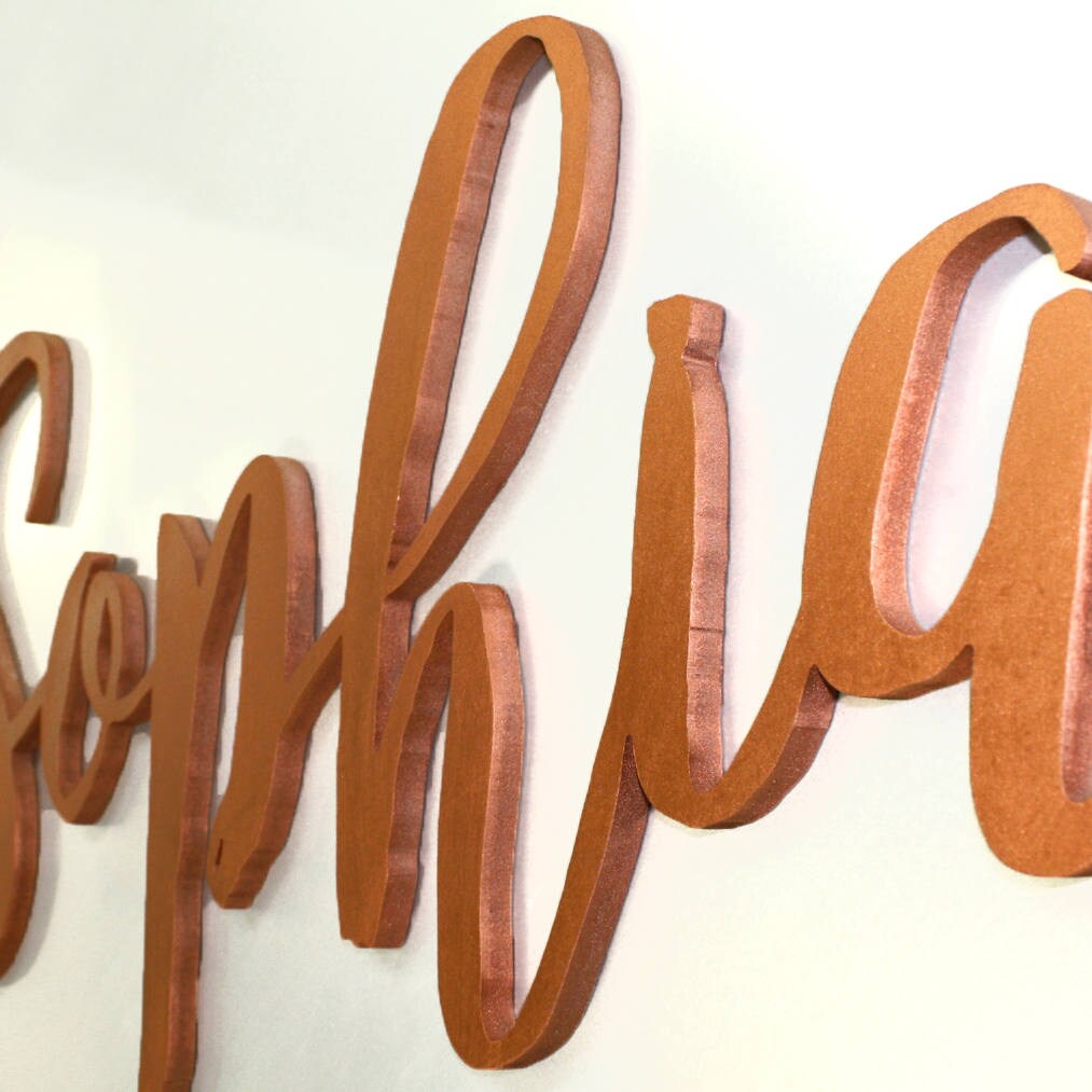 Personalized Childrens Wood Wall Decal Girls Name Wall Decal Etsy