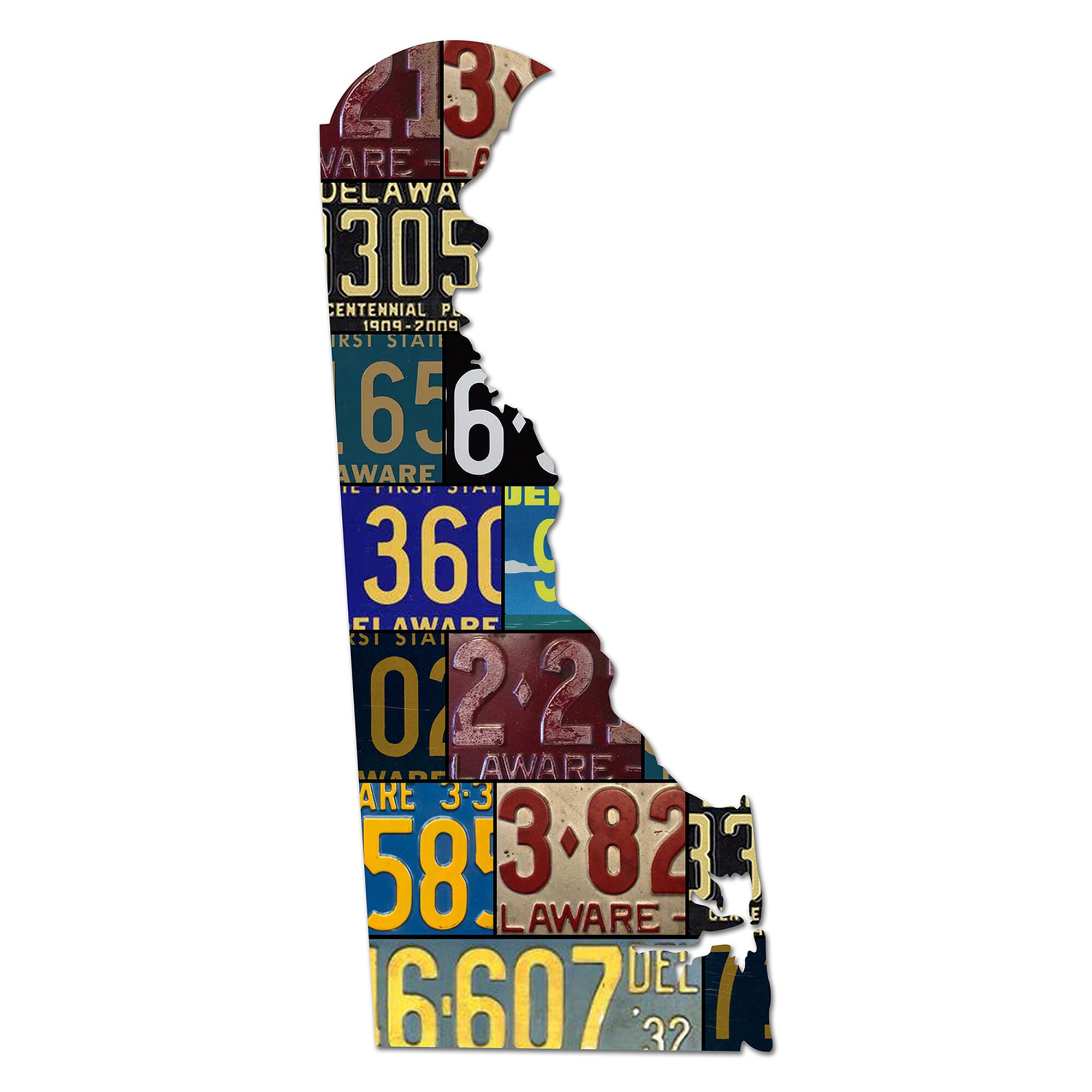 DELAWARE License Plate Cut Map Sign the First State Metal Etsy