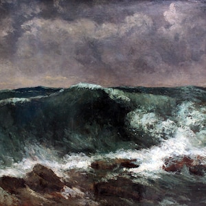 Dei Woge Anagoria (L'onda) di Gustave Courbet Classico Fine Canvas Paper Print Decorazione da parete Casa Regalo Casa Riproduzione di pittura Arte