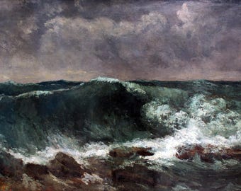 Dei Woge Anagoria (La ola) de Gustave Courbet Impresión clásica en lienzo fino Decoración de pared Regalo para el hogar Pintura para el hogar Reproducción de arte