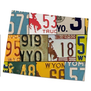 WYOMING Plaque d’immatriculation Plasma Cut Dibond Carte Sign, The Cowboy State Metal Sign, Garage Art Plasma Cut Rustic Sign Patriotic Sign Gift