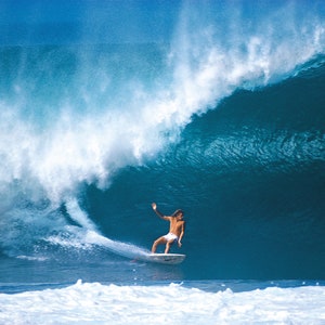 Vintage Surfer Big Waves Print by Dan Merkel Photography Surfing Decor Surfers Beach Decor Surfer Wall Art Poster Tropical Photograph Waves