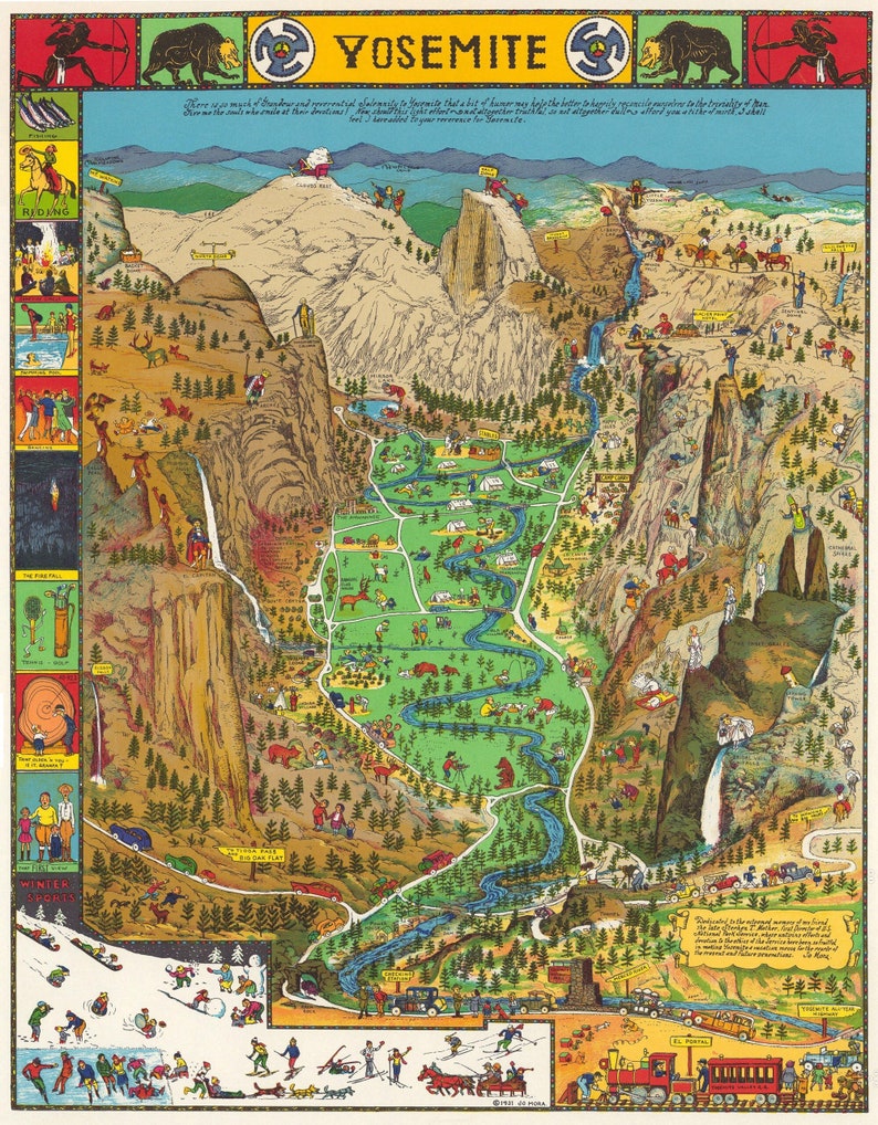 YOSEMITE National Park Vintage Poster Decor California - Etsy