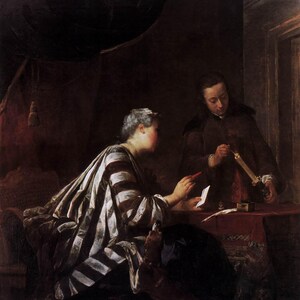 Selando a Carta por Jean Siméon Chardin Pintura Impressão Reprodução Arte de Parede Tela Impressão em Papel Arte Pôster Pintura Picasso Pôster de Arte