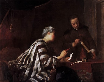 Sealing the Letter by Jean Siméon Chardin Painting Print Reproduction Wall Art Canvas Art Paper Print Art Poster Painting Picasso Art Poster