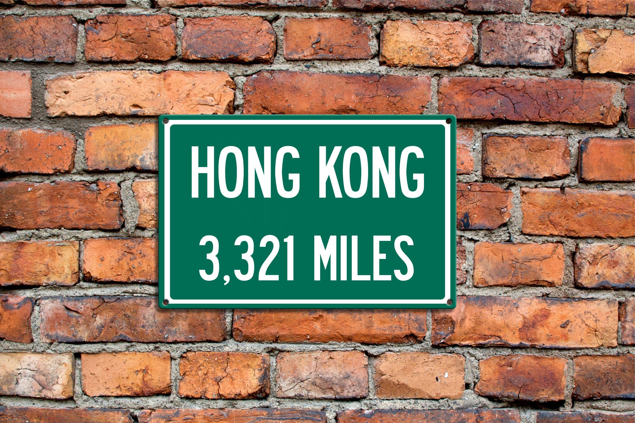 Personalized Aluminum Highway Distance Sign To Hong Kong Freeway Roadway Sign Unique Gift Souvenir Aluminum 2017