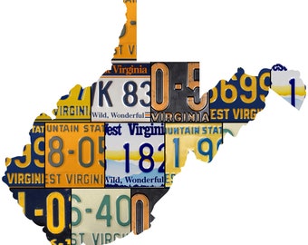 WEST VIRGINIA License Plate Plasma Cut Map Sign, Wild, Wonderful State Metal Sign Garage Art Plasma Cut Patriotic Sign Holiday Gift …
