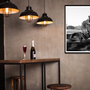 Vintage GOLF-affisch, utslagning från en häst, hästcaddy-golffotografi, svartvit konst, vintage golfare för sportbar, golfväggkonst bild 2