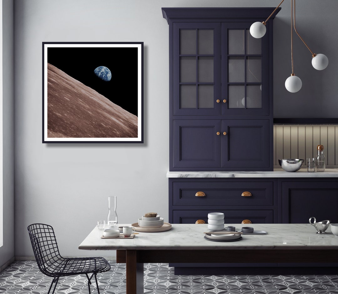 NASA Apollo 10 Earth Rising Print Nasa Moon Wall Art Canvas Paper Print ...
