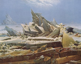 The Sea of Ice by Caspar David Friedrich Poster, Reproduction Oil Painting, Home Decor Wall Art Famous Poster Canvas Paper Picasso Prints