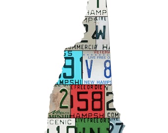NEW HAMPSHIRE License Plate Plasma Cut Map Sign, Live Free Or Die State Metal Sign Wall Art Garage Art Rustic Sign Patriotic Holiday Gift
