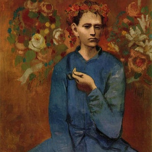 パブロ・ピカソ、Man with a Pipe、希少な画集より パブロ・ピカソ 「ギターをもつ男」、人物画、巨匠、希少画集画
