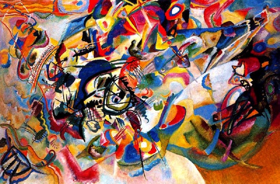 ワシリー・カンディンスキー作「コンポジション7」1913年 正方形 円