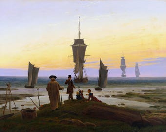 The Stages of Life 1835 by Caspar David Friedrich Poster, Reproduction Oil Painting, Home Decor Wall Art Famous Poster Canvas Paper Picasso