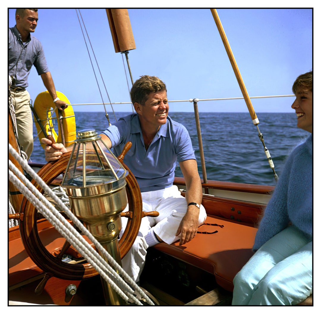 ジョン・ケネディ セーリング プリント ポスター JFK ヴィンテージ写真