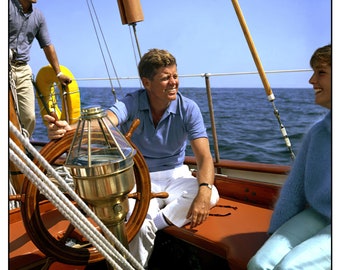 ジョン・ケネディ セーリング プリント ポスター JFK ヴィンテージ写真