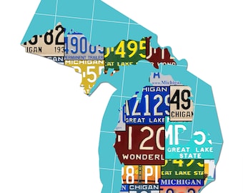 MICHIGAN Kenteken Plasma Cut Map Teken, Great Lake State Metal Sign Garage Art Plasma Cut Rustic Teken Patriottische Teken Holiday Gift ...