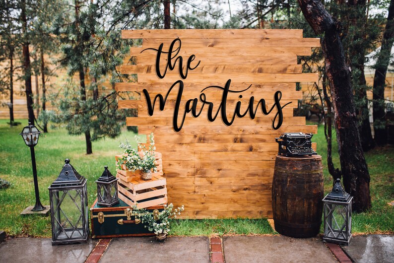 The Last Name Wood Sign Laser Cut Name Word Cut Out Last Etsy