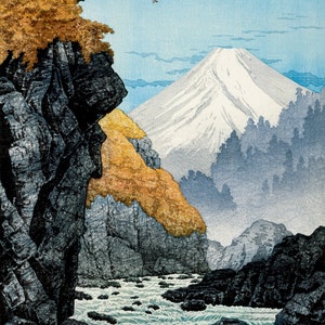Voet van Mount Ashitaka door Hiroaki Takahashi Classic Fine Canvas Paper Print Wall Art Decor Home Gift Home Schilderij Reproductie Kunst