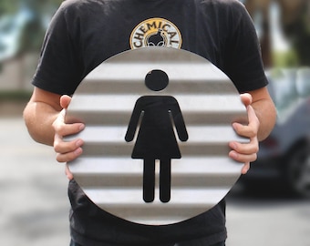Women's Bathroom Sign Corrugated Plasma Cut Steel Restroom Sign Rustic Metal Sign Restaurant Home Shop Wall Restroom Sign Unique Gift item