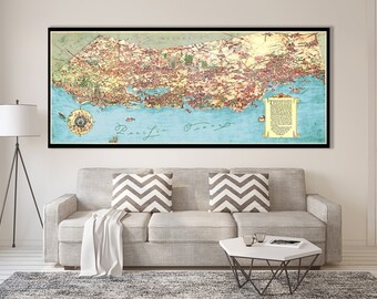 1930's Vintage CALIFORNIA Mapa estatal mapa pictórico mapa agrícola ranching minería histórica impresión galería pared arte casawarming regalo cumpleaños