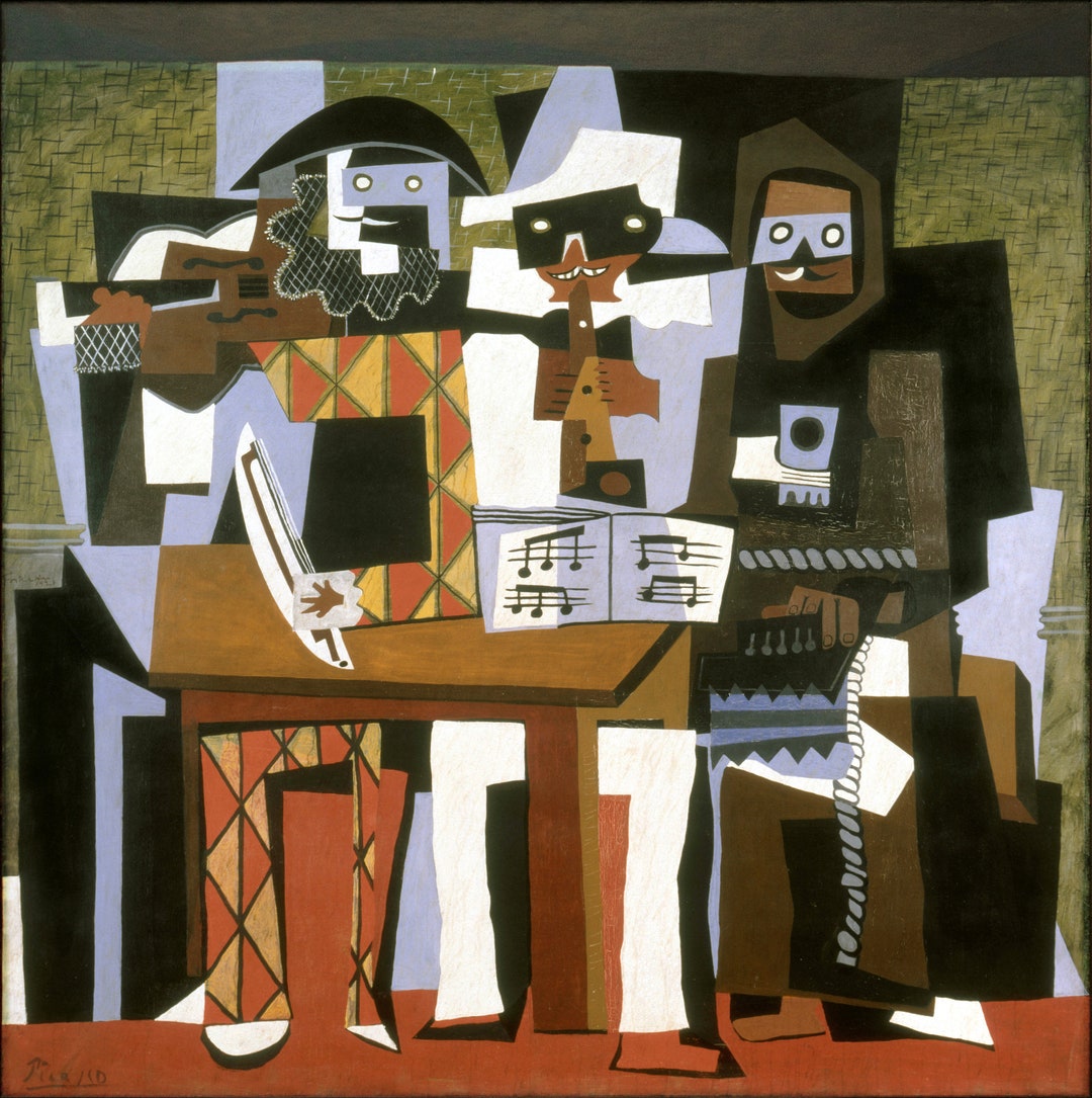 パブロ ピカソ - 1921 3人の音楽家 絵画 プリント 複製 壁アート