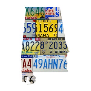 ALABAMA Nummernschild Plasmium Cut Map Schild, Heart Of Dixie State Metallschild Wandkunst Garage Art Rustikales Schild Patriotisches Schild Weihnachtsgeschenk …